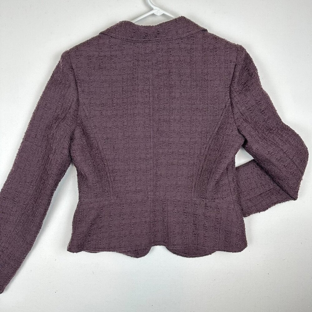 David Meister Boucle Zippered Blazer Jacket Textured Office Career - Picture 2 of 7